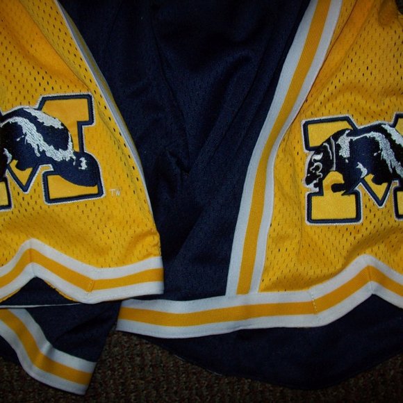 MICHIGAN WOLVERINES STARTER SHORTS BLUE & YELLOW - Picture 4 of 12